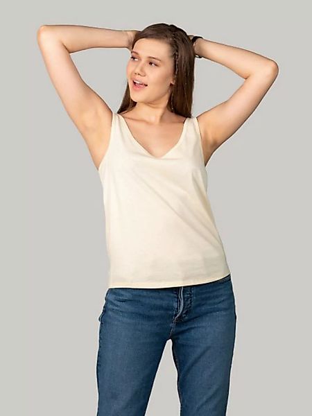 BLUVERD Blusenshirt Ärmelloses T-Shirt mit breitem Kragen günstig online kaufen