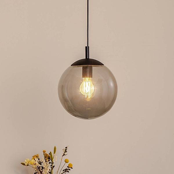 Hängeleuchte Esme, Ø 25 cm, rauchgrau, Glas, Kugel, E27 günstig online kaufen