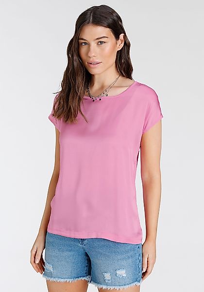 Laura Scott Shirtbluse Oversize, Kurzarm, hüftlange Schnittform, Rundhalsau günstig online kaufen