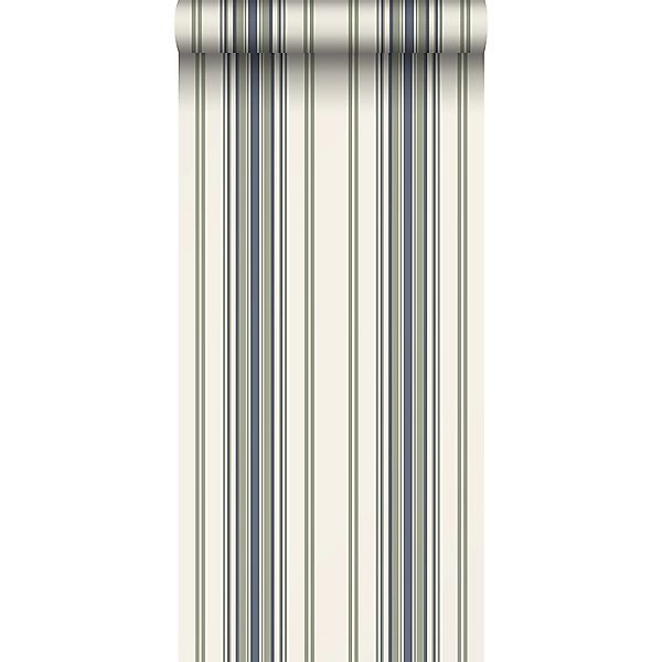 Sanders & Sanders Tapete Streifenmuster Beige und Blau 50 x 900 cm günstig online kaufen