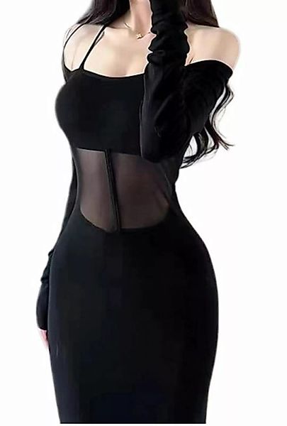 ZWY Dirndl Slim-Fit-Mesh-Kleid mit Röhrenoberteil und One-Shoulder-Kleid El günstig online kaufen