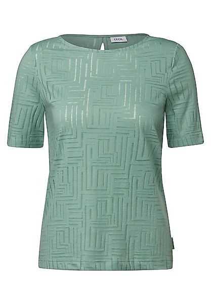 CECIL T-Shirt Solid Burn Out T-Shirt günstig online kaufen