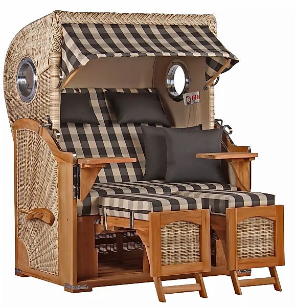 Strandkorb Rantum Teak PE shell Dessin 505 günstig online kaufen