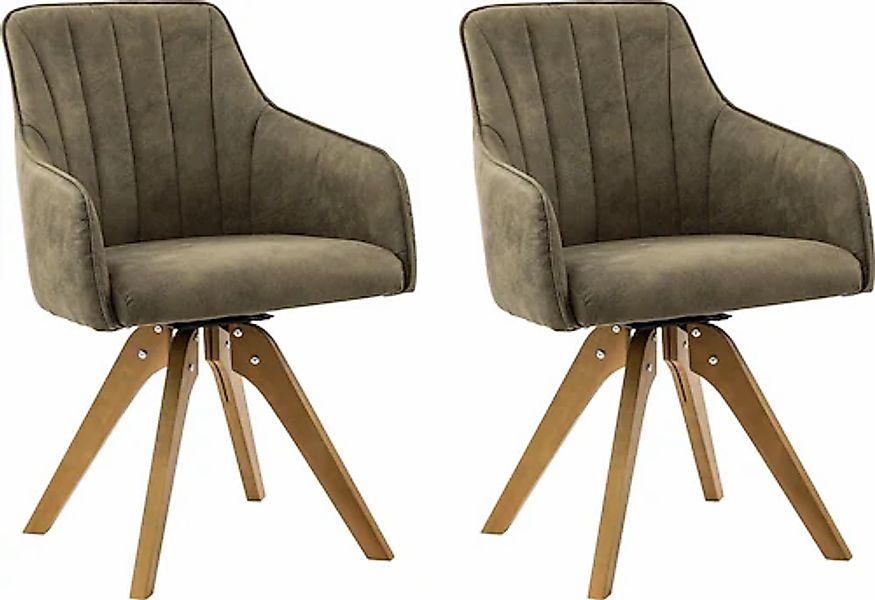 Home affaire Drehstuhl »Formentor« (Set) 2 Stk. Microfaser mit Rückensteppu günstig online kaufen