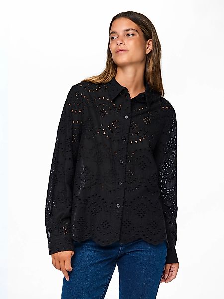 pieces Langarmbluse PCVILDE (1-tlg) Lochmuster günstig online kaufen