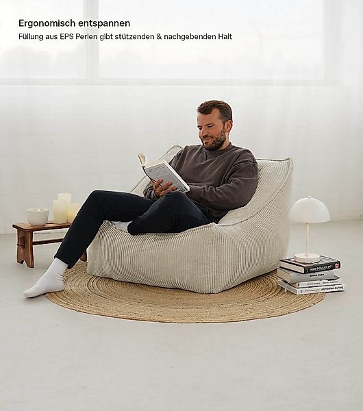 mokebo Sitzsack Der Lümmel (aus Cordstoff), gemütlicher Cordsessel mit Hock günstig online kaufen