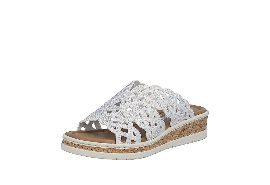 Rieker Pantolette Sommerschuh, Hausschuh, Keilabsatz, mit Glitzersteine günstig online kaufen