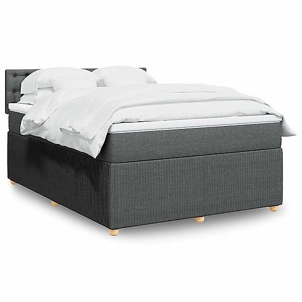 vidaXL Boxspringbett, Boxspringbett mit Matratze Dunkelgrau 160x200 cm Stof günstig online kaufen