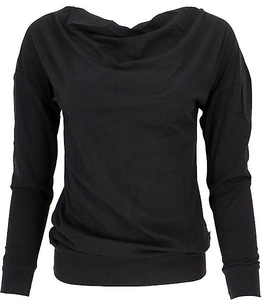 Guru-Shop Longsleeve Langarmshirt mit Wasserfallkragen, Yogashirt.. alterna günstig online kaufen