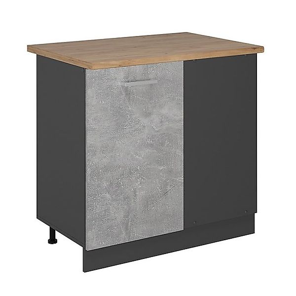 Vicco Eckunterschrank R-Line, Beton/Anthrazit, 86 cm, AP Eiche günstig online kaufen