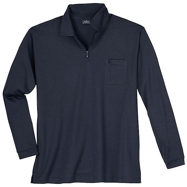 RAGMAN Poloshirt Große Größen Herren Zipper Langarm-Polo marine Softknit Ra günstig online kaufen