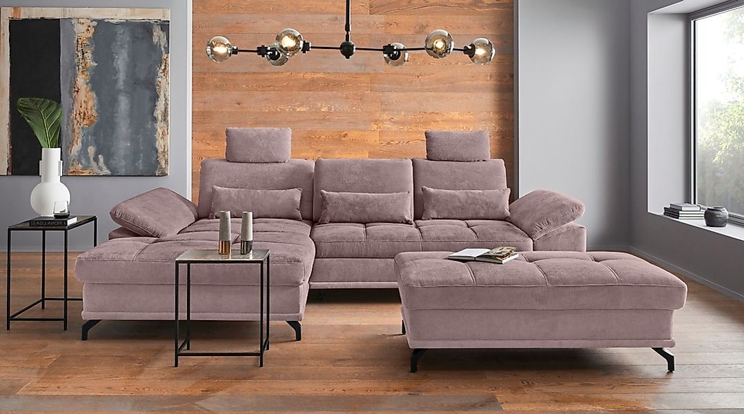 Places of Style Ecksofa Costello, mit Sitztiefenverstellung und Armlehnfunk günstig online kaufen