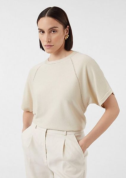 Comma Kurzarmshirt Strickpullover im Relaxed Fit mit kurzen Fledermausärmel günstig online kaufen