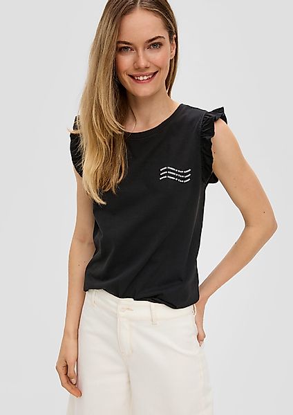 s.Oliver T-Shirt Ärmelloses Jersey-Shirt mit Rüschen günstig online kaufen