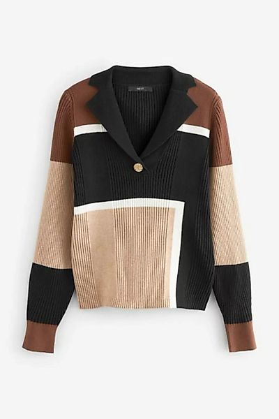 Next Strickpullover Pullover mit Kragen und goldfarbenen Knöpfen (1-tlg) günstig online kaufen