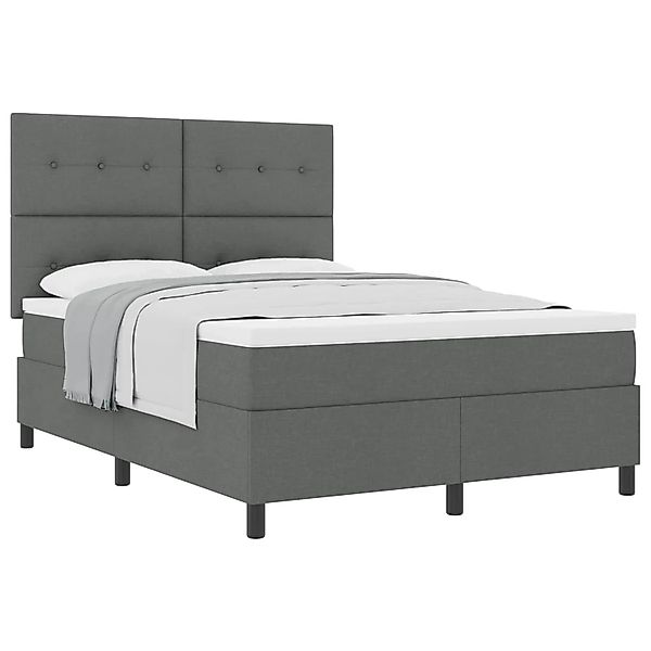 vidaXL Boxspringbett mit Matratze Dunkelgrau 140 x 190 cm Stoff 3339386 günstig online kaufen