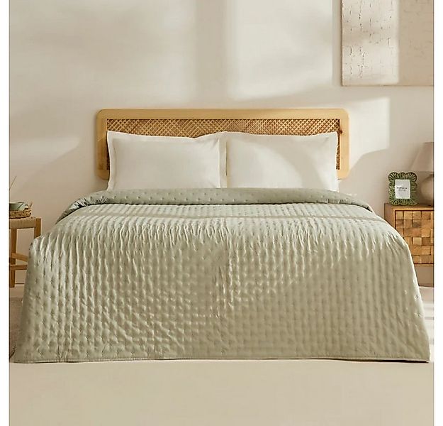 Karaca Home Tagesdecke Breezy Tagesdecke Salbeigrün 160x240 cm günstig online kaufen