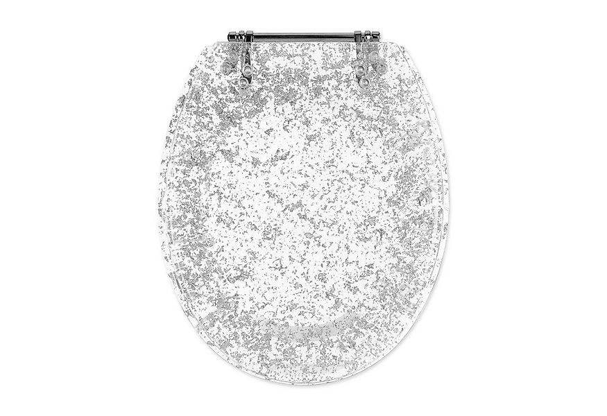 Navaris WC-Sitz WC Sitz Toilettendeckel Glitzer - Klodeckel Deckel transpar günstig online kaufen