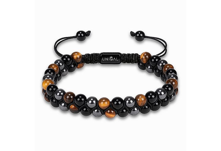 UNIQAL.de Perlenarmband aus Naturstein – zweireihig, 6 mm, Unisex (Edelstah günstig online kaufen