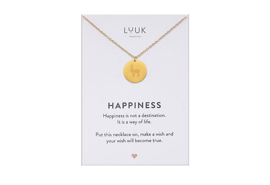 LUUK LIFESTYLE Kette mit Anhänger Alpaka, im stilvollem Design, HAPPINESS S günstig online kaufen