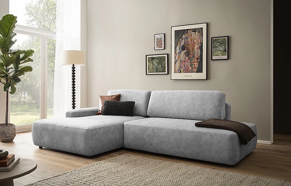 Home affaire Ecksofa "TORGE, Schlafsofa Cord, Samtvelours u. Strukur fein, günstig online kaufen
