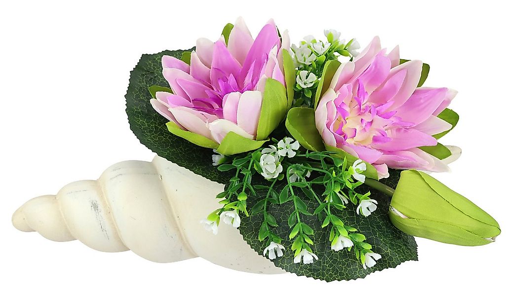 Kunstblume Lotus in Muschel-Topf, I.GE.A., Höhe 17 cm, Künstliche Seerosen- günstig online kaufen