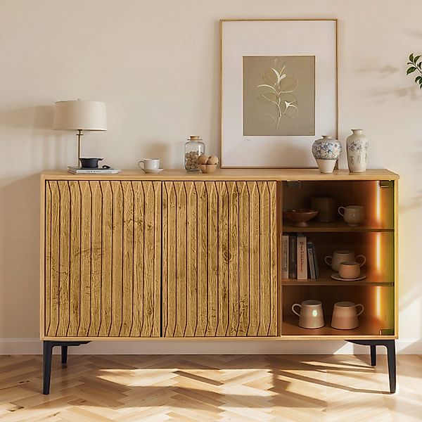 Flieks Sideboard mit LED-Beleuchtung (B120/T35/H80 cm, günstig online kaufen