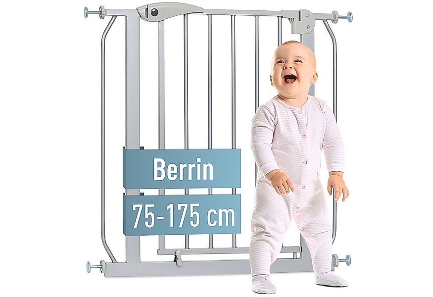 ib style Türschutzgitter Berrin Treppengitter 75-85cm Silber-grau, Sicherhe günstig online kaufen
