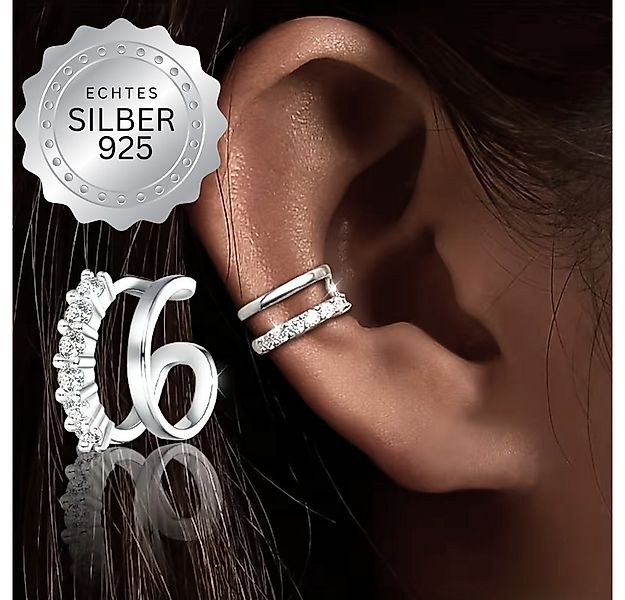 XCOAST Ohrring-Set Secret Spark Ear Cuff 925 Silber – Minimalistisch mit Zi günstig online kaufen