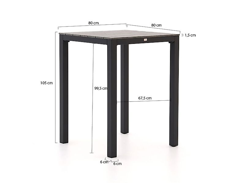 Bellagio Fidenza Bartisch 80x80x105 cm günstig online kaufen