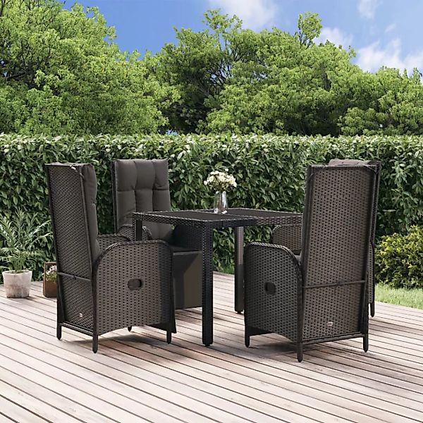 Vidaxl 5-tlg. Garten-essgruppe Mit Kissen Schwarz Poly Rattan günstig online kaufen