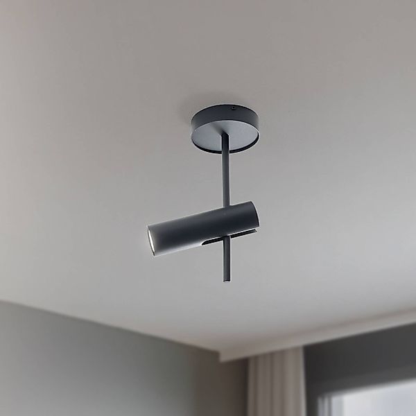 Deckenspot Leda 1, anthrazit, 1-flammig, Stahl, Höhe 34 cm günstig online kaufen