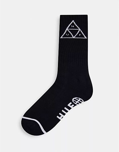 HUF – Socken in Schwarz mit dreifachem Dreiecksmotiv günstig online kaufen