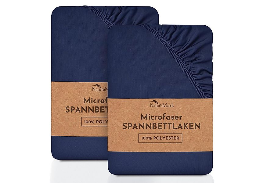 NatureMark Spannbettlaken 2er-Set Mikrofaser Spannbetttuch, Polyester, Gumm günstig online kaufen