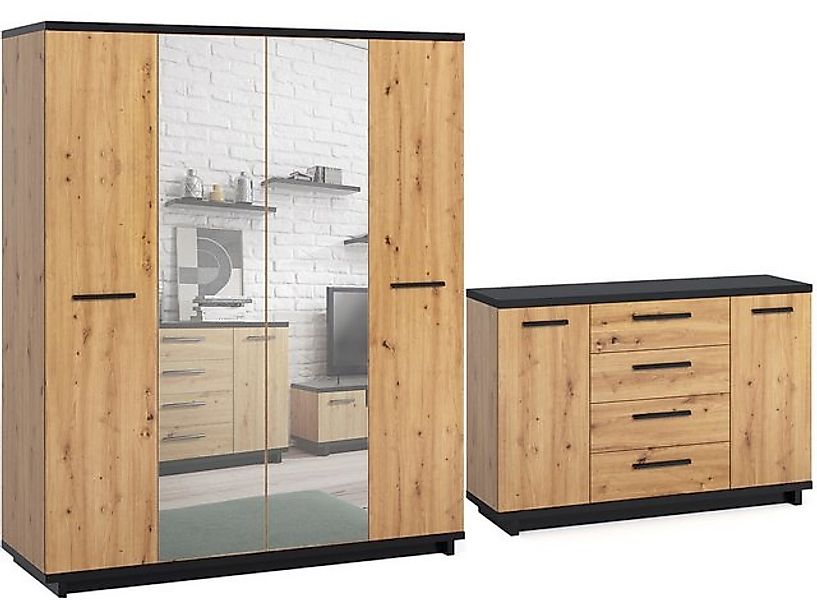 Marmex Möbel Mehrzweckschrank-Set INES SET D Wohnzimmer Flur Schlafzimmer, günstig online kaufen