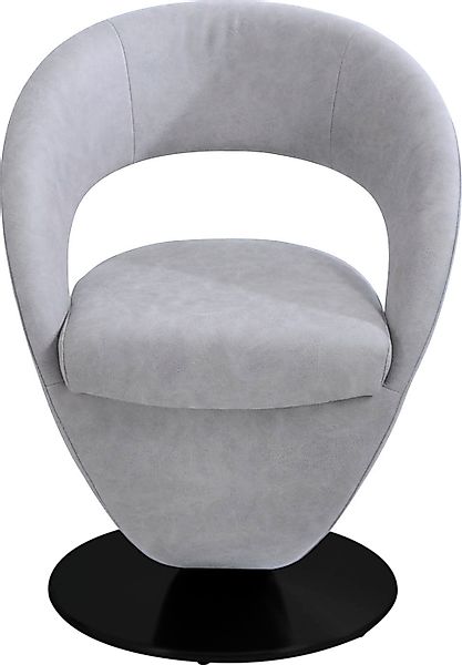 K+W Komfort & Wohnen Drehstuhl "Wave", Design-Drehstuhl, schwarzer Drehtell günstig online kaufen