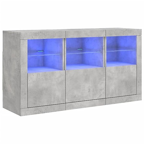 vidaXL Sideboard mit LED-Leuchten Betongrau 123x37x67 cm 3209061 günstig online kaufen
