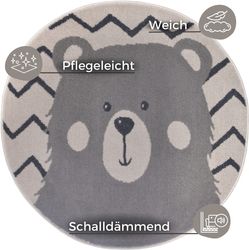 HANSE Home Kinderteppich "Adventures Bear" rund 8 mm Höhe Spielteppich, fes günstig online kaufen