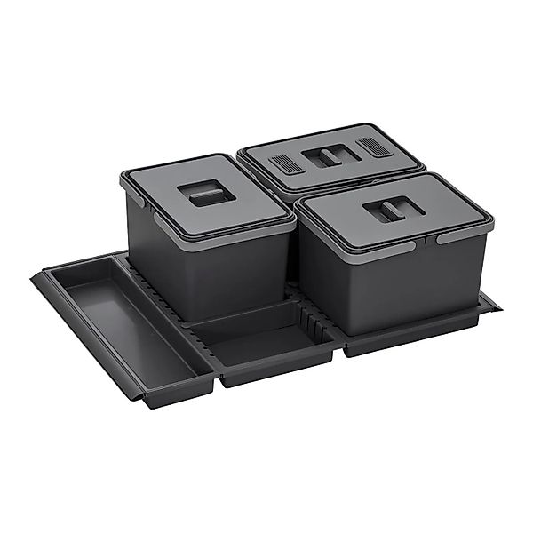 SOTECH Abfallsammler Mülleimer Metropolis 3x 12L mit Deckel Abfallsystem fü günstig online kaufen