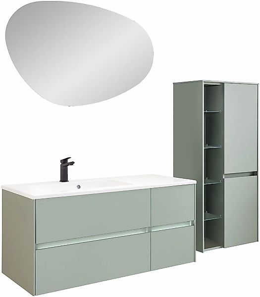 Saphir Badmöbel-Set "Badmöbel-Set Serie 6010 Solid-Surface-Waschtisch mit U günstig online kaufen