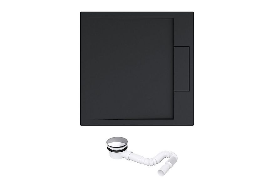 Mai & Mai Duschwanne Mineralguss Duschtasse Weiß Schwarz Höhe:4cm G04, Quad günstig online kaufen