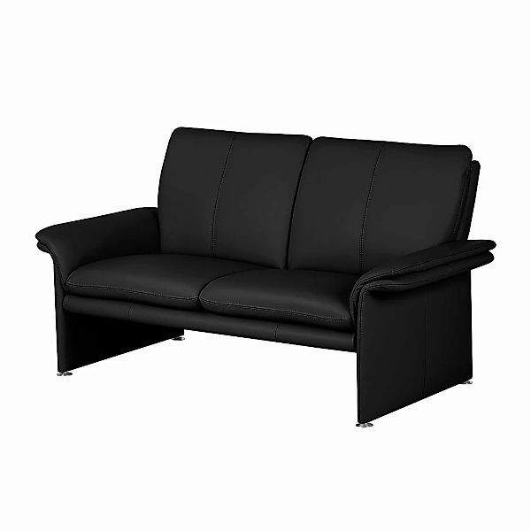 home24 Modoform Sofa Capri 2-Sitzer Schwarz Echtleder 164x90x88 cm (BxHxT) günstig online kaufen