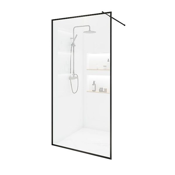 HOME DELUXE Duschwand Duschabtrennung BAKI Schwarzer günstig online kaufen