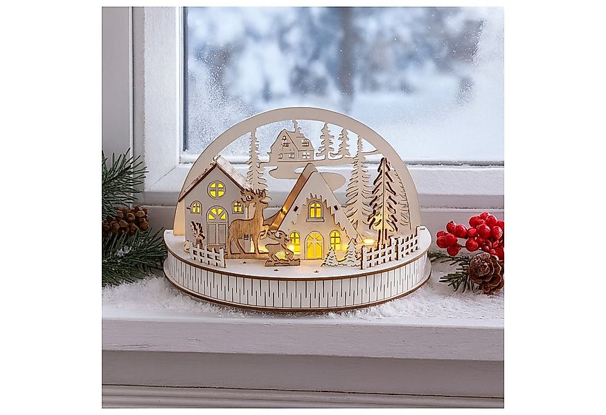 HTI-Living Weihnachtsfigur LED Dekobogen Winterdorf und Rehe (Stück, 1 St., günstig online kaufen