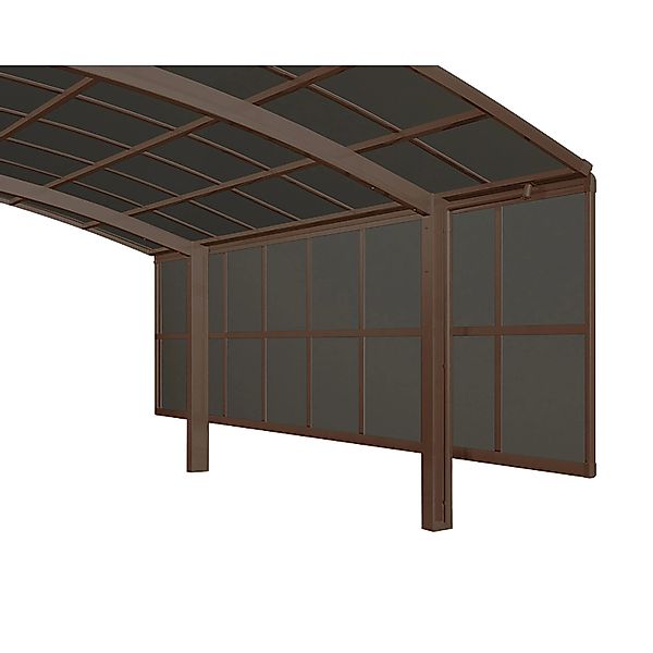 Ximax Carport Seitenwand 2 Module 150 cm Mattbraun Sonderfertigung günstig online kaufen