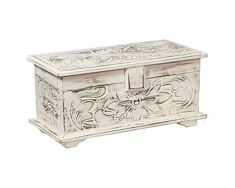 Oriental Galerie Truhe Weiße Truhe Blumen Klein 40 cm günstig online kaufen
