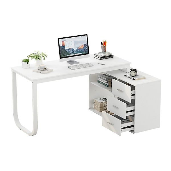 FUFU&GAGA Eckschreibtisch 130 cm L Förm günstig online kaufen
