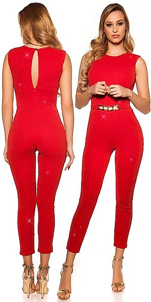 Koucla Jumpsuit eleganter Glitzer-Overall mit Schnalle, günstig online kaufen