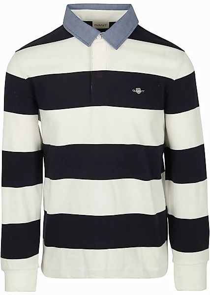 Gant Heavy Rugger Shield Poloshirt Streifen Navy Weiß - Größe 4XL günstig online kaufen