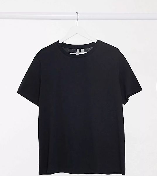 ASOS DESIGN Curve – Ultimate – Schwarzes T-Shirt aus Bio-Baumwolle mit Rund günstig online kaufen